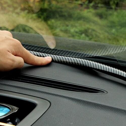 160cm Car Dashboard Sealing Strips Carbon Fiber Rubber Seal Soundproof Dust-proof Universal Automobiles Interior Accessories