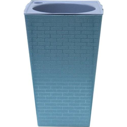Brick Pattern Metallic Breathable Square Lazy Flower Pots Tall Gardening Potted Plants Flower Pots