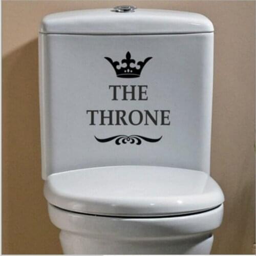 THE THRONE Funny Interesting Toilet Wall Stickers Bathroom Decoration Accessories Home Decor