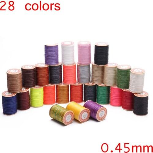 0.45mm round wax line for leather DIY Tools Leather wallet sofa DIY handmade wax rope 0.45- 160meters 28 color for choose