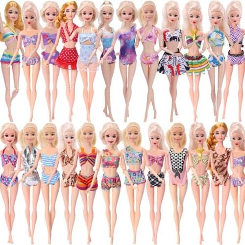 3Pcs/Set Barbies Clothes Swimsuits Bikini Daily Wear Outfit For 11.8Inch Barbies Doll Russia DIY Girl`s Toy Gifts Doll Clothes