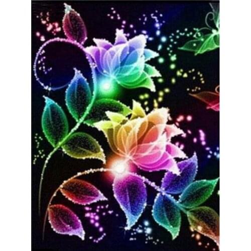 5D DIY Diamond Painting Flower Patterns Full Needlework Embroidery Cross Stitch Mosaic Rhinestone Home Decor Handmade Gifts