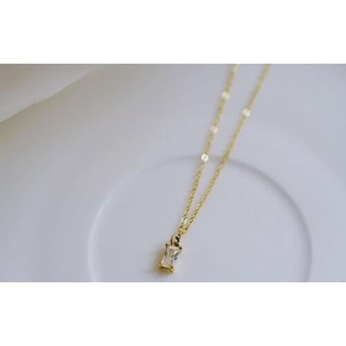 925 Sterling Silver Green Zircon Charms Pendant Necklace 2021 Women Luxury Jewelry Choker Kolye Collares