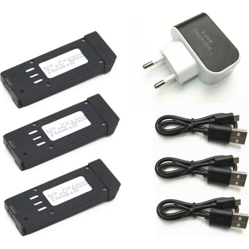 500mah 3.7V Lipo Battery and Charger For Eachine E58 JY019 S168 RC Drone Quadcopter Spare Parts Rechargeable Battery 721855