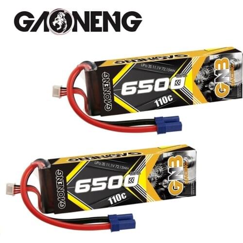 GNB 11.1V 6500mAh 3S 110C PLUS 5.0mm Bullet Hardcase Rechargeable Battery XT90/XT60/TPlug for 1:8 1/8 four drive off-road RC Car