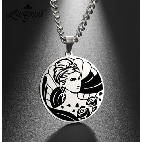 LIKGREAT APHRODITE PENDANT NECKLACE Greek Mythology Stainless Steel Talisman Amulet necklace Men Women Couple Charm Jewelry Gift