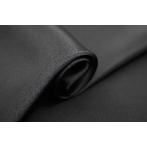 Howmay 100% pure silk charmeuse satin fabric 30m/m 114cm black 36# especially heavy weight for dress or cheongsam