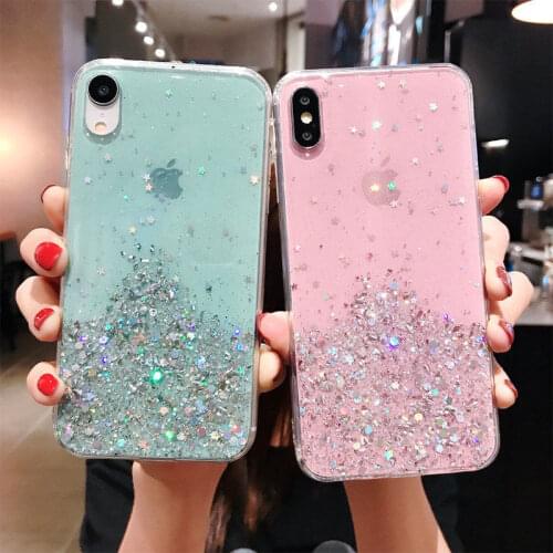 Bling Glitter Cases For iPhone 11 Pro Max Case 12 Cover For iPhone 11 Pro XR X XS Max 6s 6 7 8 Plus Mini SE 2020 Case Soft Shell