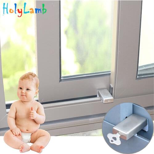 1Pcs Child Protection Baby Safety Security Window Lock With Key Cabinet Locks Straps Child Safety Window Protection Limiter
