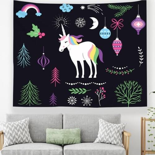 Aries Tapestry Constellation Antelope Hippie Starry Sky Planet Dark Color SheepTapestry Wall Hanging Beach Blanket Bedroom Deco