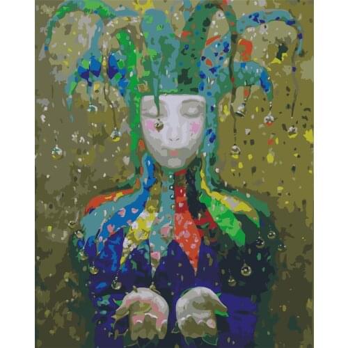 Sinister Hello Frameless Diy Oil Painting By Numbers Wolf Handpainted Gift Coloring By Numbers Animal Picture For Living Room