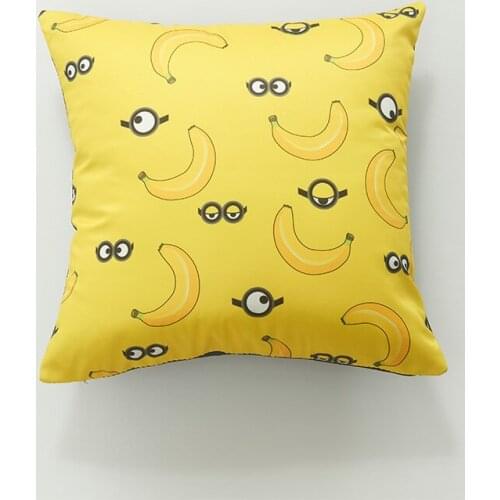 Kawaii style yellow banana pattern sofa cushion cover 45*45cm no inner frida valentines day pillow cover fresh color XA-5