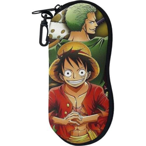 Anime One Piece Print Sunglasses Bag Pouch Cartoon Soft Eyeglasses Pocket Spectacles Cloth Bag Eyewear Accessories for Kids Boys