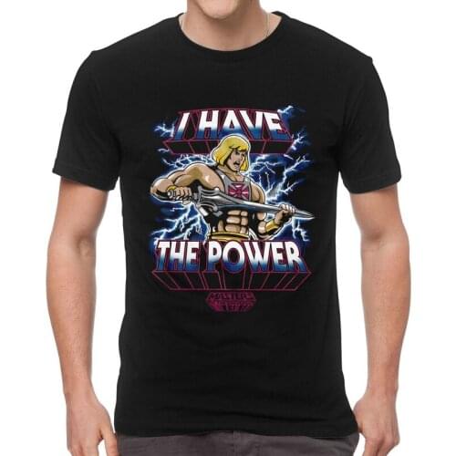 Masters Of The Universe Tshirt Men Harajuku Tees Top Cotton T Shirt Short Sleeve I Have the Power He-Man Eternia T-shirt Clothes