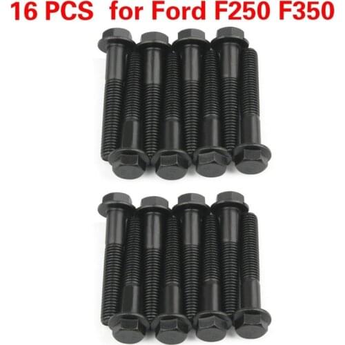 16 PCS Exhaust Manifold Powerstroke Alloy Steel Hex Socket Head Cap Screws 7.3 Bolts for 10.9 Bolt Kit for 94-03 Ford F250 F350