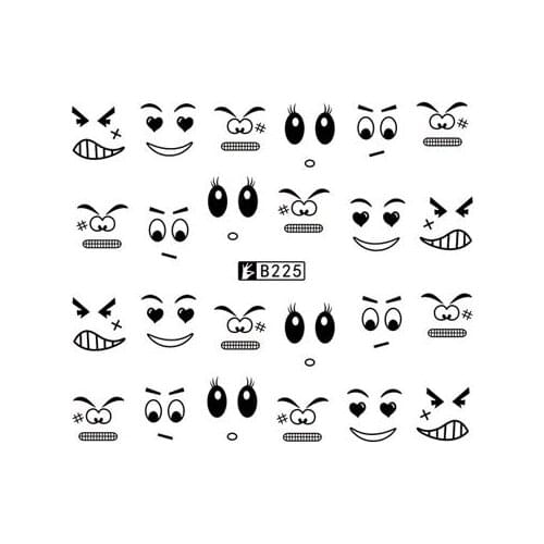 Nail Art Sticker Water Decals Nails Tattoo Slider Lovely Geometric Smile Designs Decoration Manicure Pegatina Foil Wraps