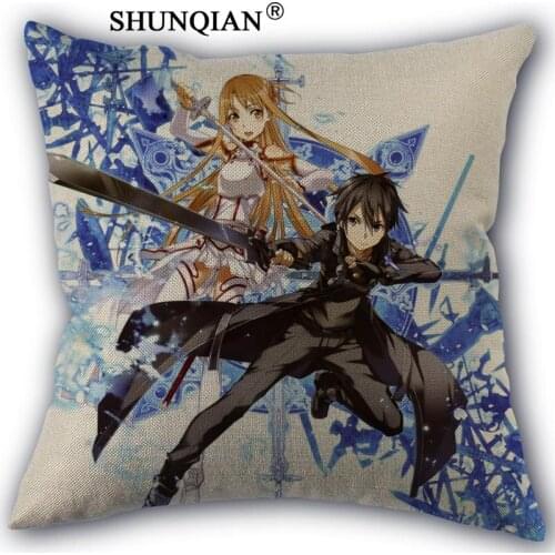 New Linen Cotton word art online Printed Pillow Cover Home Textiles Decorative Pillowcase Customize Gift 45x45cm one side