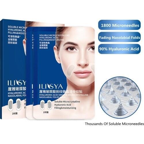 2Box-Micro-needle Nasolabial Folds Anti-wrinkle Patch Hyaluronic Acid Frown Lines Removal Moisturizing Anti-Aging Face Care