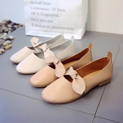 Spring New Women Flats Slip On Womens Female Moccasins Shoes slip on flat loafers Round Sweet ballet Women Flats Shoes U15-27