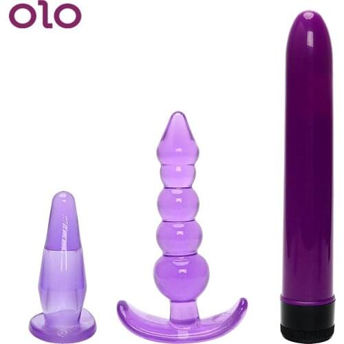OLO 3PCS Anal Beads Prostate Massage Butt Plug Dildo Vibrator G Spot Stimulate Adult Product Sex Toys for Women