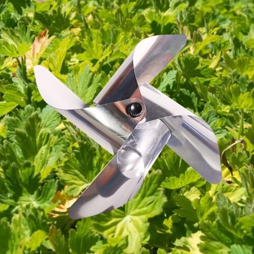 Bird Repeller Pinwheels Reflective Wind Spinner Pinwheel Scare Birds DIY Windmills Plant Flower Garden Lawn Decoration Silver