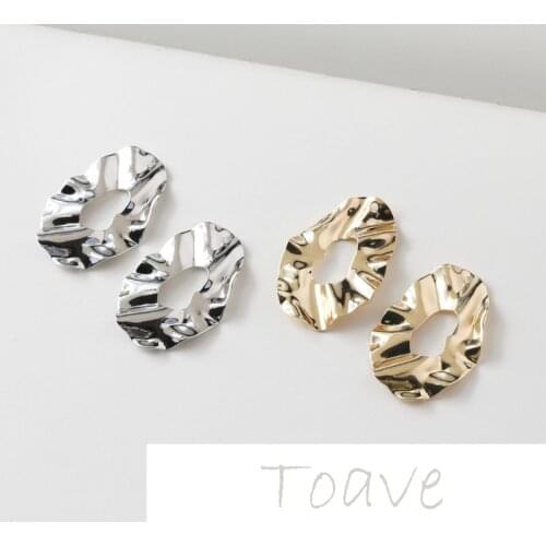 Oval Hollow Wave Copper Pendant Irregular Color Preserving Hanging Plated DIY Earring Necklace Accessories