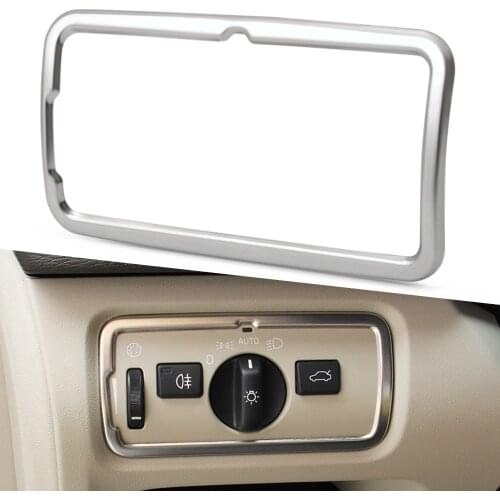 Car styling Car headlight switch frame decoration cover trim stainless steel decal strip for Volvo XC60 S60 V60 S80 V40