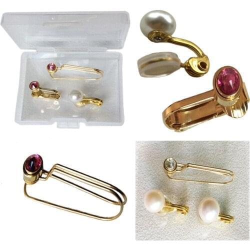 Crystal ear acupuncture massage clip Auricular point pressure ear massage ring