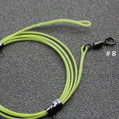 SafeZone Leader Ring Swivel Weed 30IB Test Carp Fishing Rig Flurocarbon Leadcore Leader with Flexi Ring Swivels fit lead clips