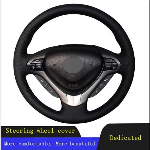 DIY Car Products Car Accessories Steering Wheel Cover Black Hand-stitched Artificial Leather For Honda Spirior OId Accord