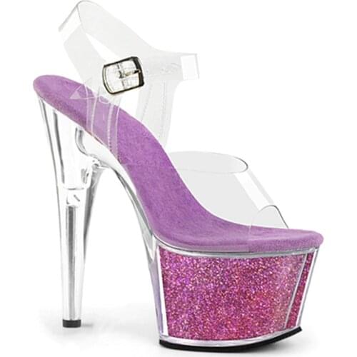 15cm high heel sandals, plump crystal sexy pole dancing shoes, banquet platform dancing shoes