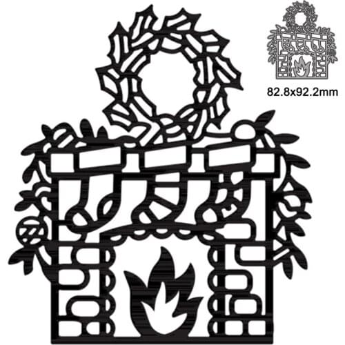 Happy Christmas Stove Metal Cutting Dies Stencils For DIY Scrapbooking Photo Album Season Embossing DIY Paper Cards 2021 New