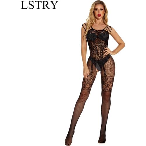 Crotchless Plus Size Sexy Lingerie Women Erotic Lingerie Hot Sex Products Sexy Costumes Underwear Slips Intimates Bodysock Teddy