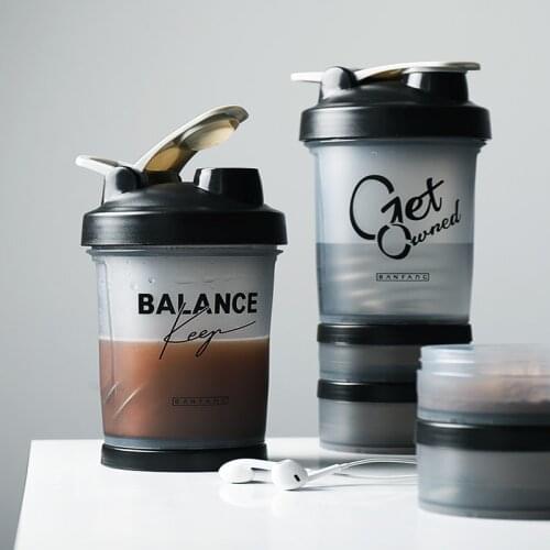 500ML Sports Shaker Bottle Protein Nutrition Powder Mixing Shake Cup Fitness Gym Milkshake Portable Car Water Botella Mezclador