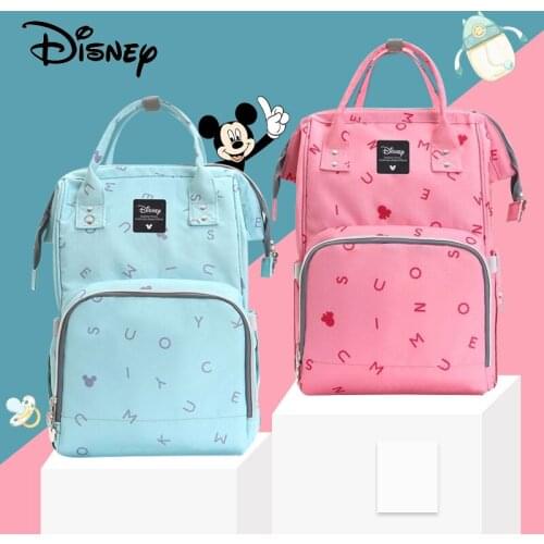 Disney Letter Free Hook Baby Diaper Bag Backpack Maternity Bag For Stroller Nappy Bag Large Capacity Brand Multifunction