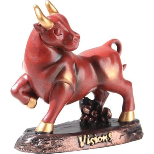 Wholesale creative resin crafts turn the tide ornaments year of the ox mascot business gifts porch decorations