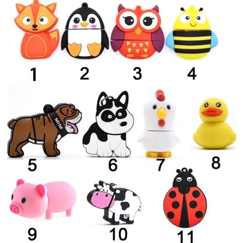 Cartoon Animal Usb flash drive cute pendrive usb stick Usb memory pen drive 4gb 8gb 16gb 32gb 64gb 128gb memory stick gifts