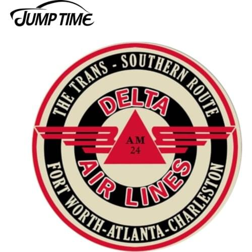 JumpTime 13cm x13cm For DELTA AIRLINES SOUTHERN ROUTE Sign Vinyl Sticker Car Bumper Decal Waterproof Car Styling Car Accessories