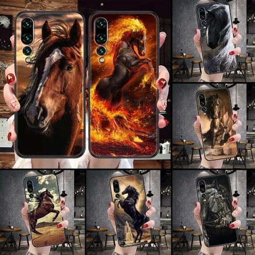 Domineering cool horse Phone Case For Huawei P Mate P10 P20 P30 P40 10 20 Smart Z Pro Lite black pretty shell luxury cover