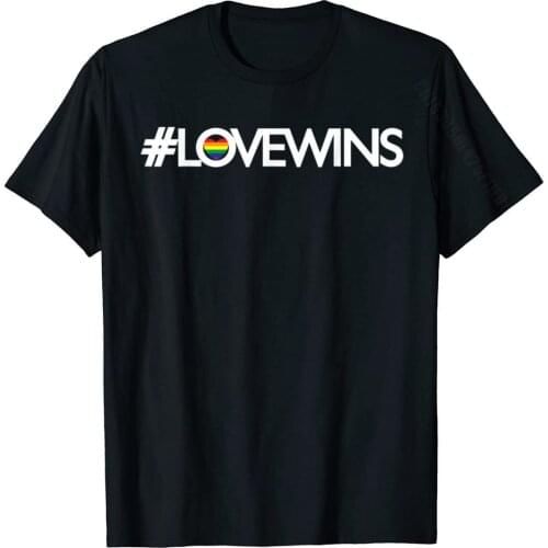 Love Wins Equality T-Shirt LGBTQ Pride Tshirt Love Is Love Printed Tops Tees Cotton Men Top T-Shirts Printed Cute