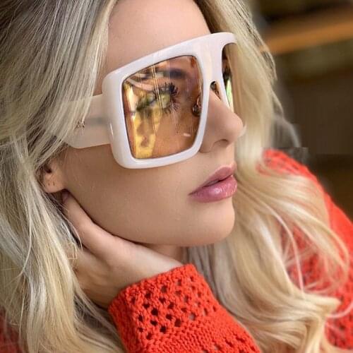 ONEVAN 2021 Oversized Sunglasses Women Luxury Brand Eyeglasses for Women/Men Retro Gradient Glasses Women Mirror Gafas De Sol