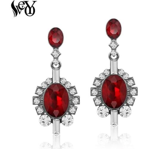 VEYO 12Colors Summer Classic Water Drop Luxury Crystal Long Earrings Fashion Jewelry for Woman Wholesale