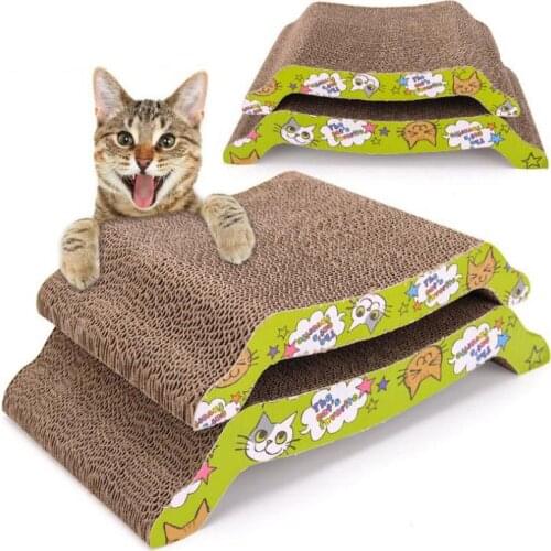 Animals Kitten Corrugated Scratch Board Pad Scratcher Bed Mat Claws Care Interactive Chew Toy Training Toy Paper Pad