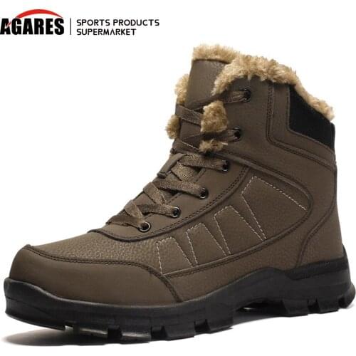 Winter Men Non-slip Working Boots Plush Keep Warm Waterproof Plus Fur Snow Boots Men Sneakers Shoes Big Size 39-47
