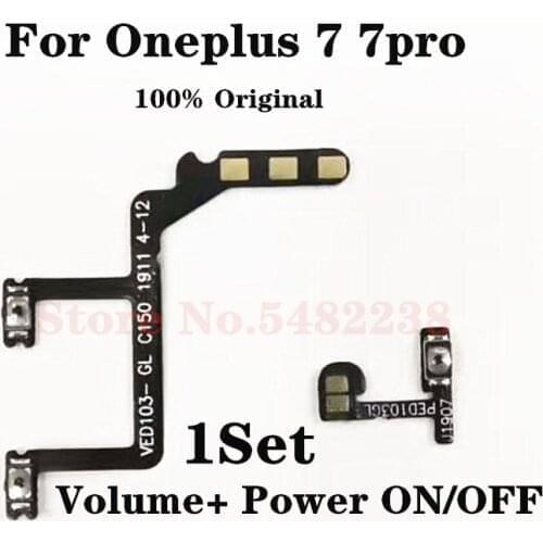 10set/Lot Original Power ON OFF Volume Side Buttons Flex cable For Oneplus 7 7pro 1+7 1+7pro Power Switch Side Key connector