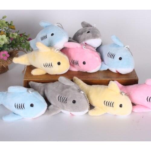 12CM Cute Simulation Shark Soft Plush Key Chain Pendant Toy Cartoon Whale Plush Doll Backpack Key Chain Bag Pendant Child Gift