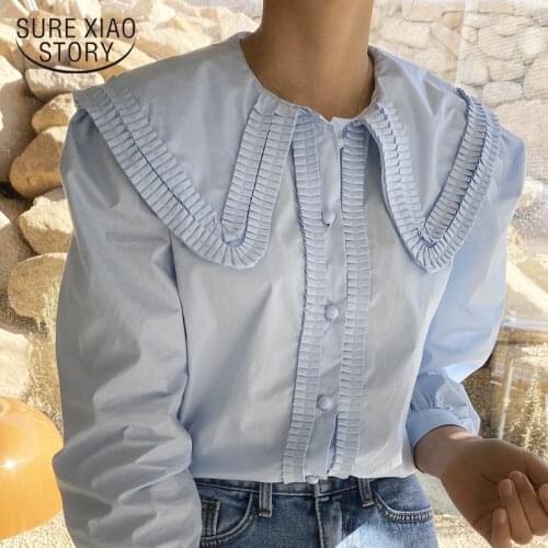 2021 New Flower Printing Women Blouses Shirt Flare Sleeve Chiffon Womens Clothing Casual V Collar Bow Women Tops Blusas D278 30