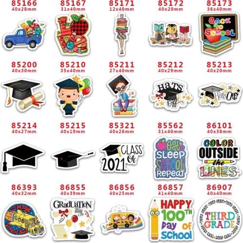 30pcs/lot Back To School Resins Printed Planar Resin for Hair Bows Planar Resin PR85166