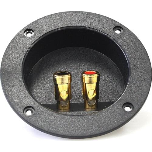 4-Inch Round Gold Push Spring Loaded Jacks Double Binding Post Speaker Box Terminal Cup