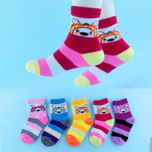 5Pair/lot Soft Cotton Kids Socks Baby Mesh Breathable Cartoon Boys Girls Sock Autumn Winter for Children Gifts Toddler Clothes